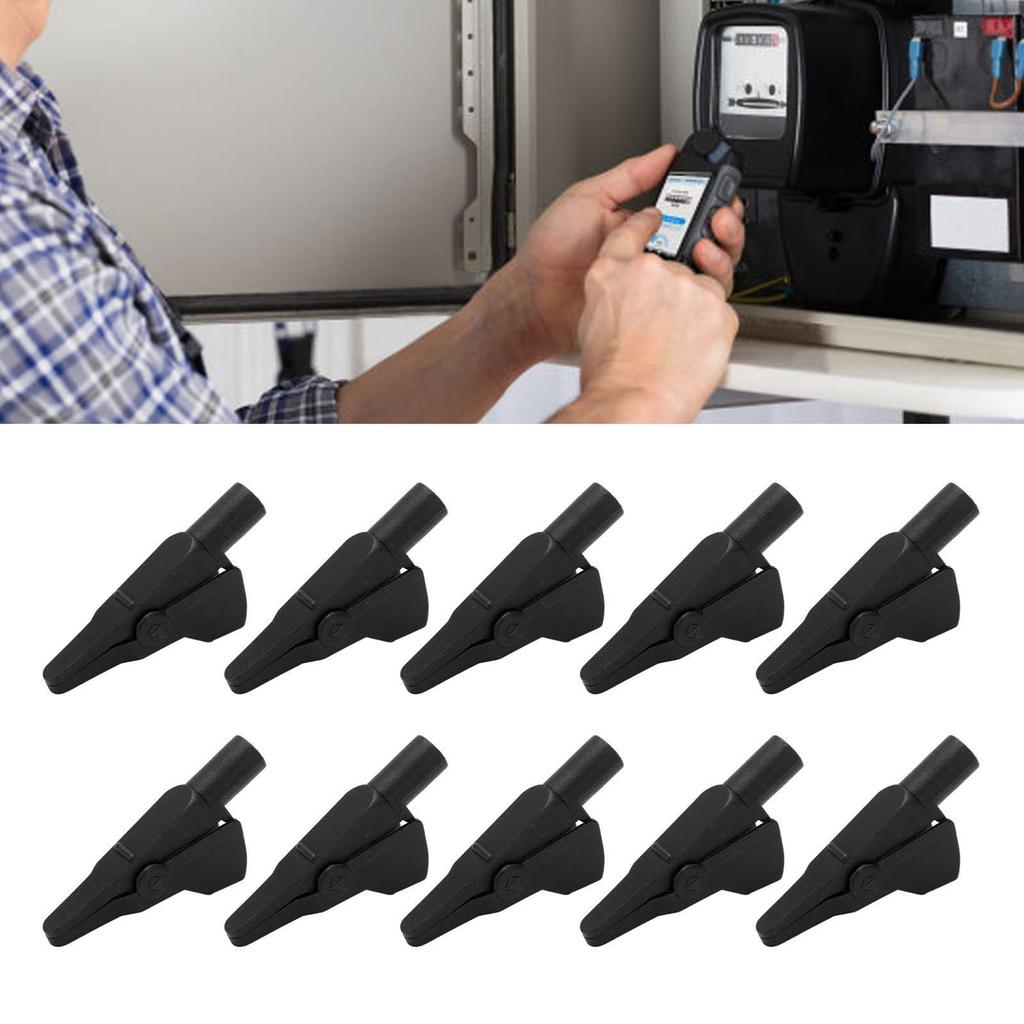 10Pcs J.60032 Banana Test Clip   Enclosed Electrical Test Clips with 4mm   for Electronic Instruments