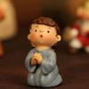 Miniature Christmas  Resurrection Ornament with Resin Figures and LED light for Seasonal Home Decoration