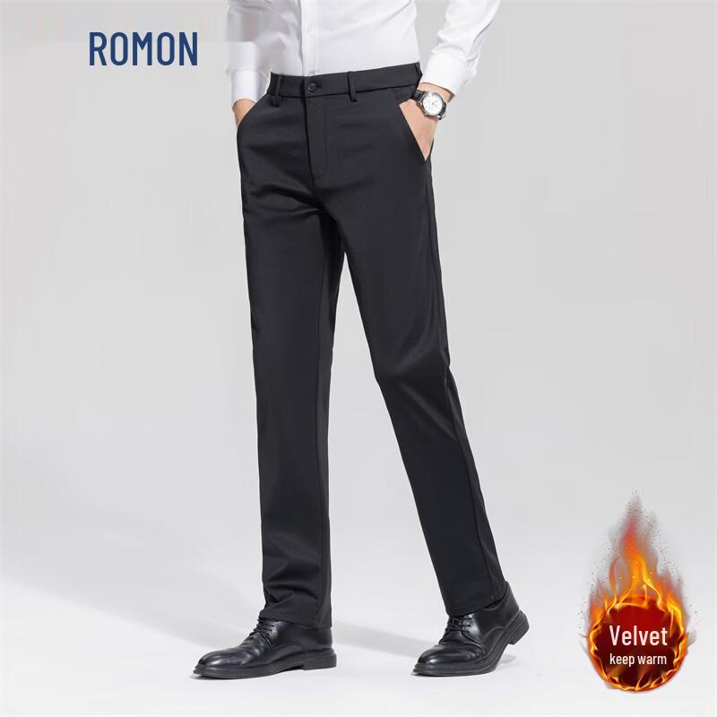 

ROMON Men s Autumn/Winter Wool Blend Business Casual Trousers 32