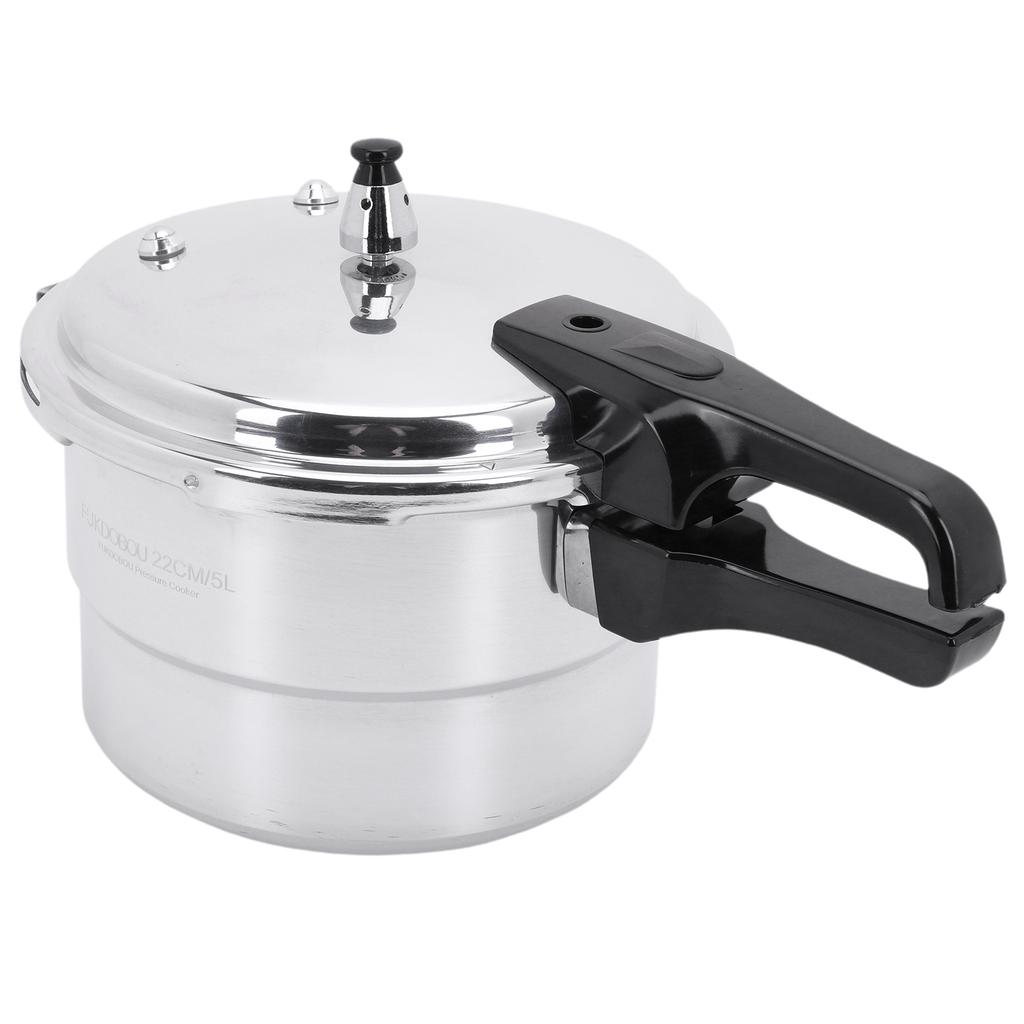Aluminum Pressure Cooker with Steaming Plate Small Pressure Cooker Household Stovetop Pressure Canner for Gas & Induction Stove