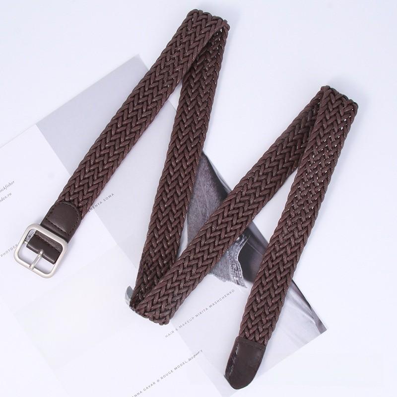 Casual Womens Cotton Linen Woven Belt With Pin Buckle For Daily Wear