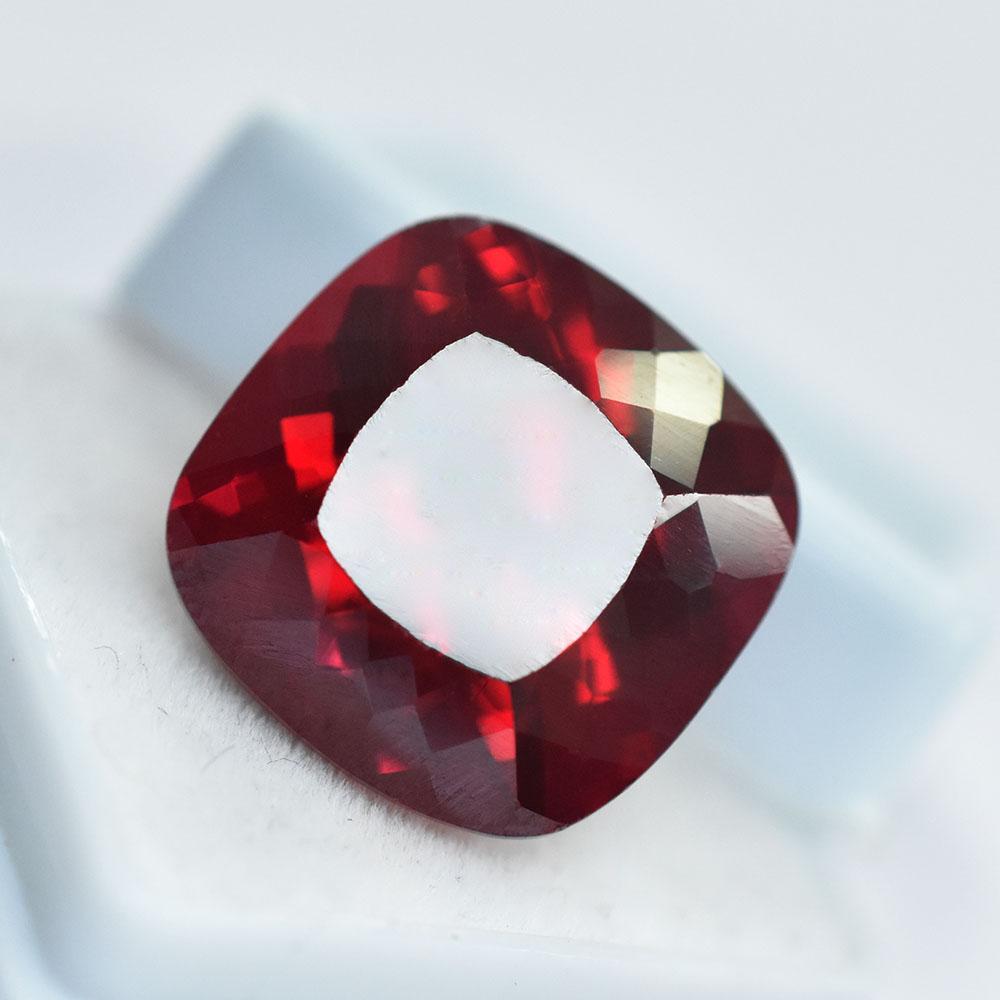 Natural Red Ruby Loose Gemstone 26.10 Ct Square Cushion Shape for Jewelry Making and Gem Collections