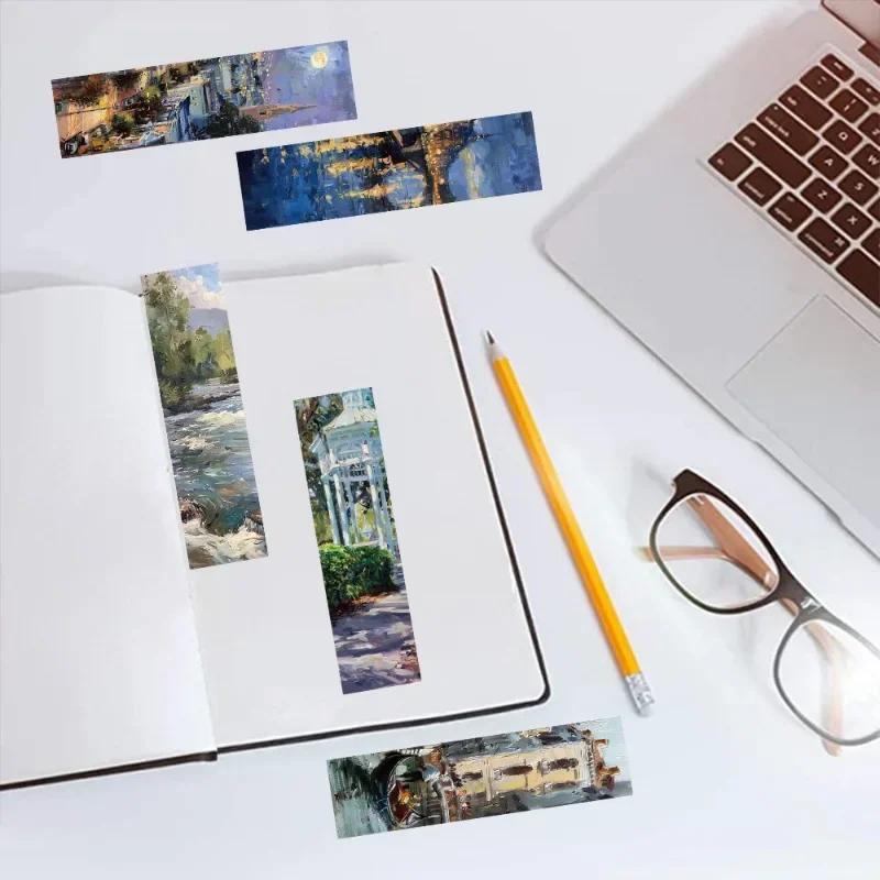 30 pz/set Segnalibro Personaggio Paesaggio Ins Creativo Fai da te Manuale Astratto Carte di Carta per Studenti Regalo per la Festa degli Insegnanti