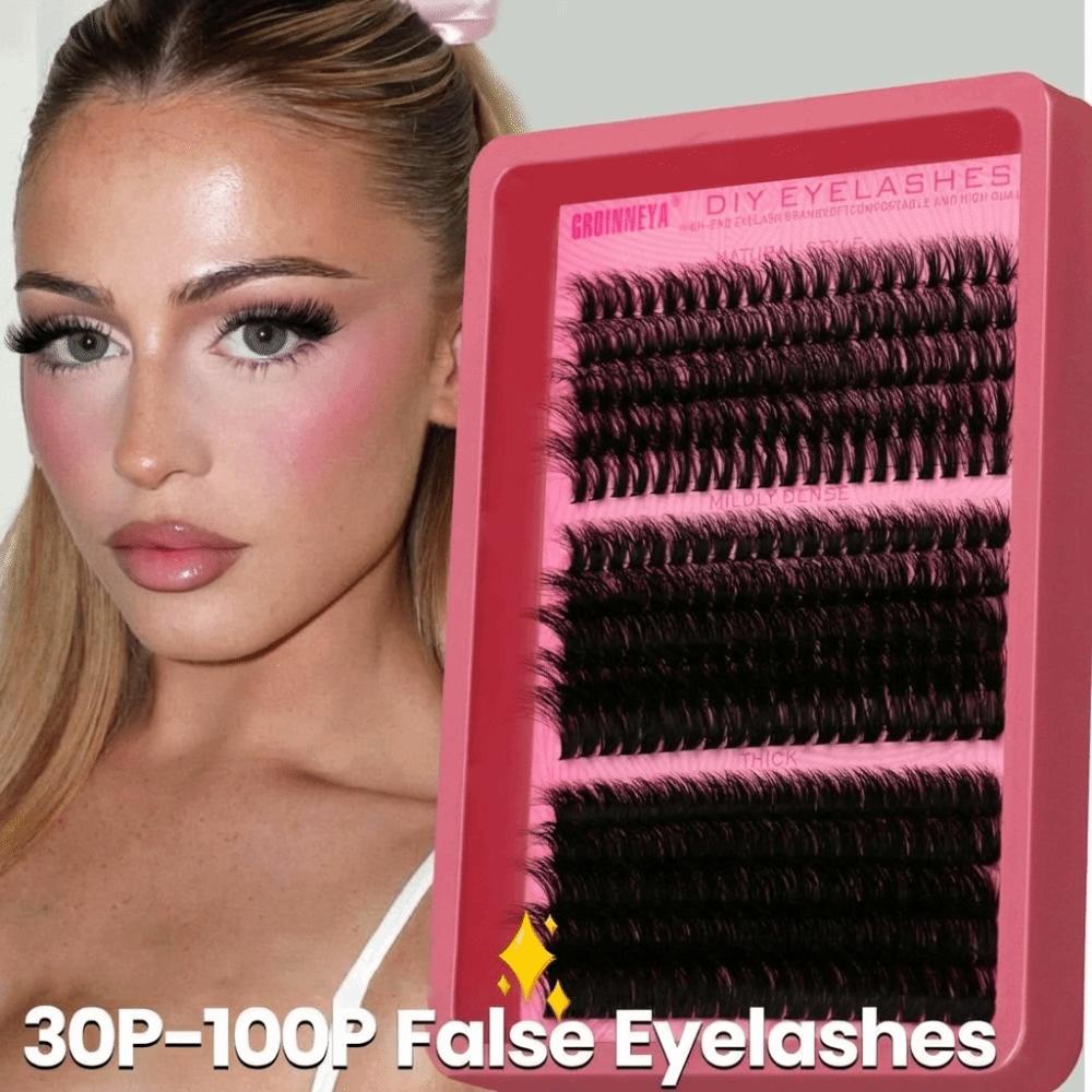 Natural Look False Eyelashes 3D Volume DIY Lash Extension Kit Fake Eyelash Personal Care