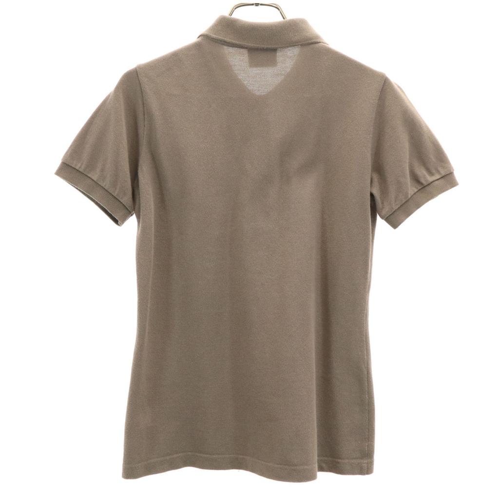 Lacoste Made In Japan Short Sleeve Polo Shirt 38 Ash Brown Fawn Women Used