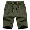 Men's Cotton Stretch Elastic Waist Mid-Length Beach Shorts