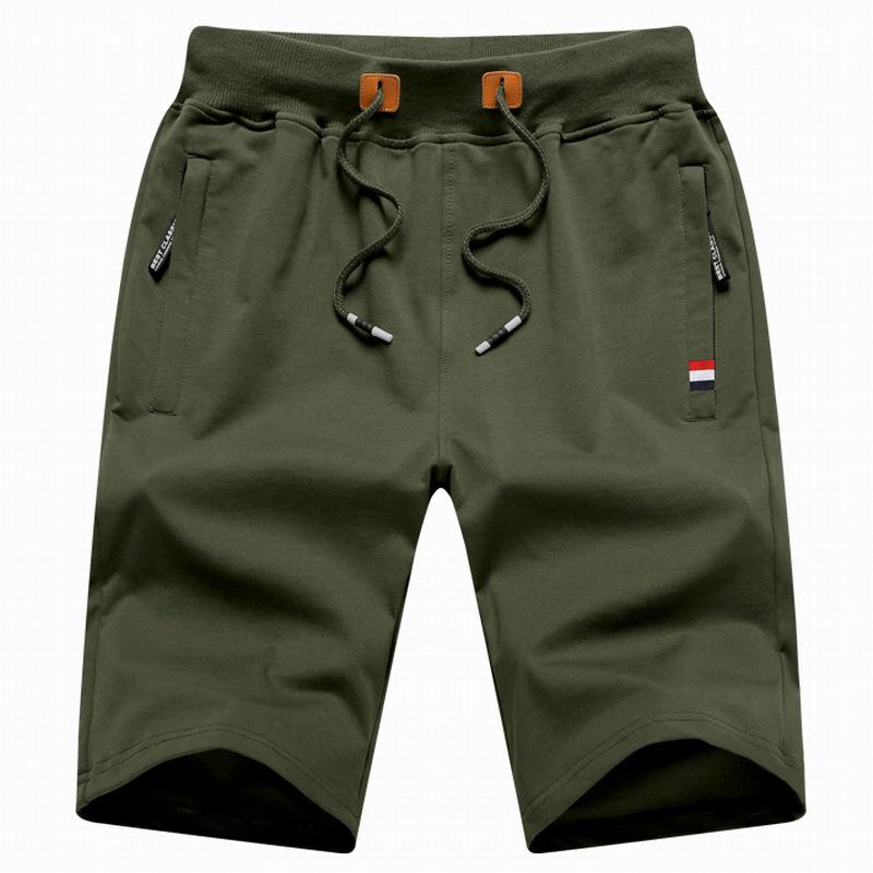Men's Cotton Stretch Elastic Waist Mid-Length Beach Shorts