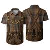 Men’s Short Sleeve Button Down Shirt with Vintage Festival Print Casual Relaxed Fit Top for Party and Daily Wear