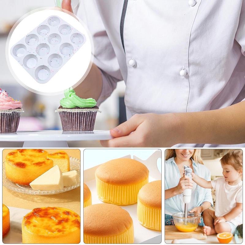 Muffin Pan Small Muffin Pan 12-Cups Reusable Heat-Resistant Silicone Mold For Airfryer Microwave Freezer Bread Camping