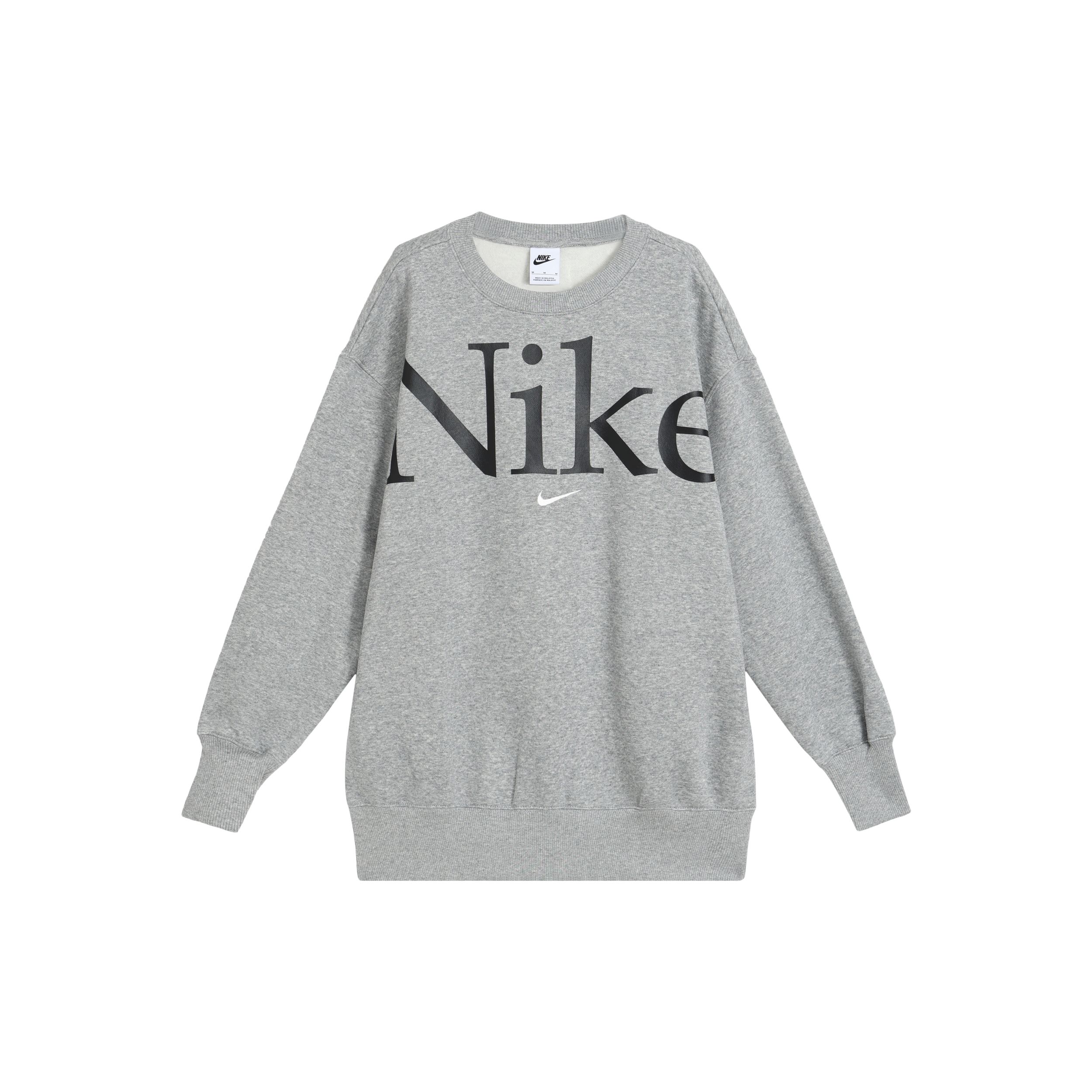 

Nike Свитшот с круглым вырезом и буквенным принтом, женские топы, серый FN3655-063 XL