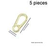 Zinc Alloy Spring Snap Hook Keychain 5Pcs Lightweight Portable for Bag Pendant DIY Craft Camping Tent Accessory Use