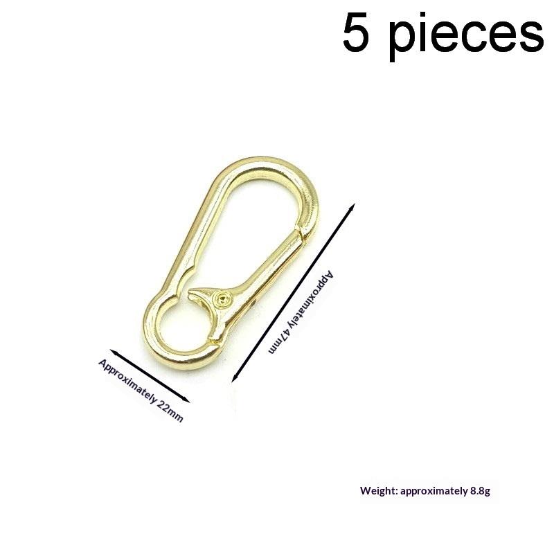 Zinc Alloy Spring Snap Hook Keychain 5Pcs Lightweight Portable for Bag Pendant DIY Craft Camping Tent Accessory Use