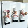 3D Fridge Magnet Cartoon Fat Chef Magnet, Hand-painted Refrigerator Picture Photo Holder for Home Office Kitchen Decoration Durable