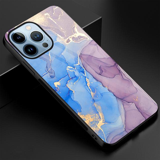 

Модный чехол для телефона Art Marble для Iphone 14 13 11 12 Pro Max Mini Xs Xr X 7 8 6s Plus Se 2022, чехол из закаленного стекла, бампер Fundas For iPhone 13 Pro