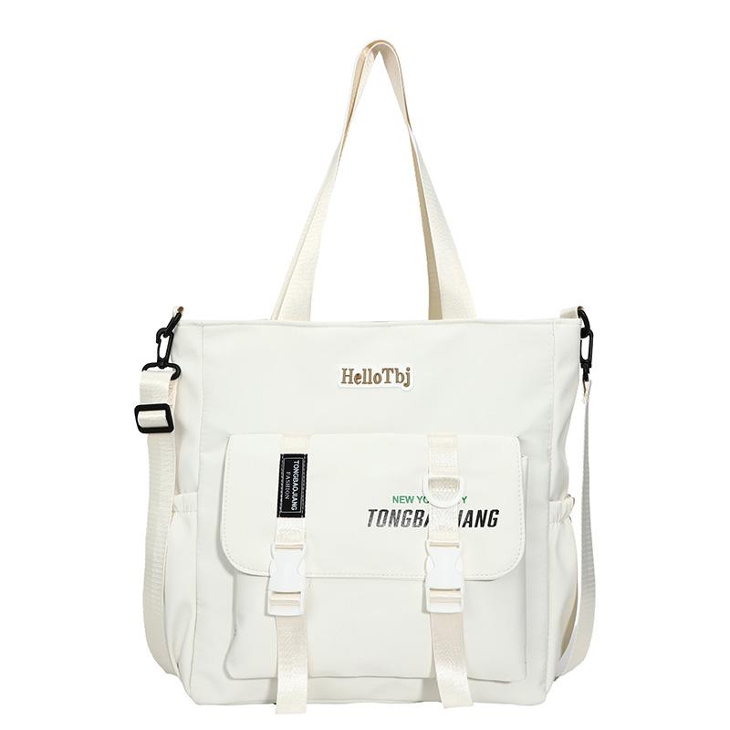 

Женская сумка через плечо, студенческая сумка через плечо, большая вместительная сумка-мессенджер бежевый