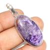 Charoite 925 Silver Plated Pendant 2" Festival Special Gift Most Beautiful P1r54
