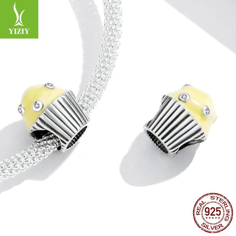 Food Dessert Afternoon Tea Chocolate Beads Collection Map, Summer Drink Sa925 Silver Beads