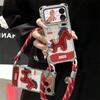 Embroidery Three-dimensional Pony for Apple 17promax Shell iPhone16/15/14/13 Pro Red Lanyard Shell
