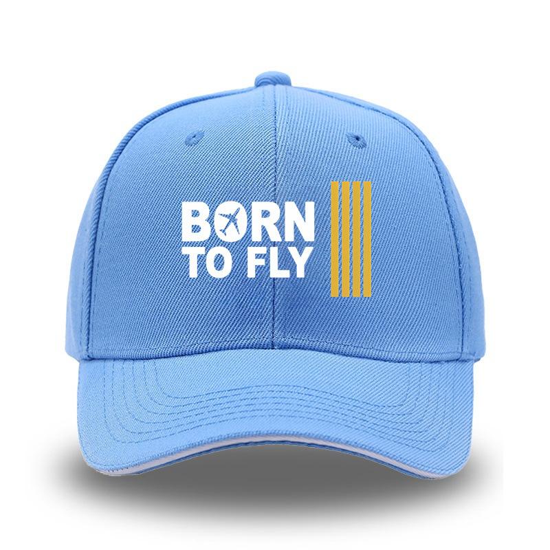 Sandwich sandwich print BORN TO FLY European and American hard top curved edge baseball hat men's outdoor hat