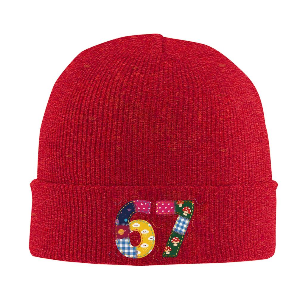 67 Six Seven Meme Sewing 67 Meme Beanie Hats  Bonnet Hats Men Women Casual Kpop Knit Hat Autumn Custom Warm Caps