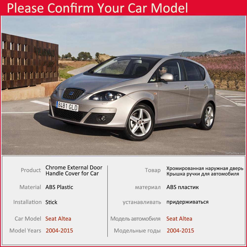 for Seat Altea 2004 2005 2006 2007 2008 2009 2010 2011 2012 2013 2014 2015 Chrome Door Handle Cover Trim Catch Car Accessories