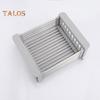 Stainless Steel Drain Rack Retractable Design Large Capacity Rust-Proof Corrosion Resistant Kitchen Sink Hollow Drain Rack Organizer