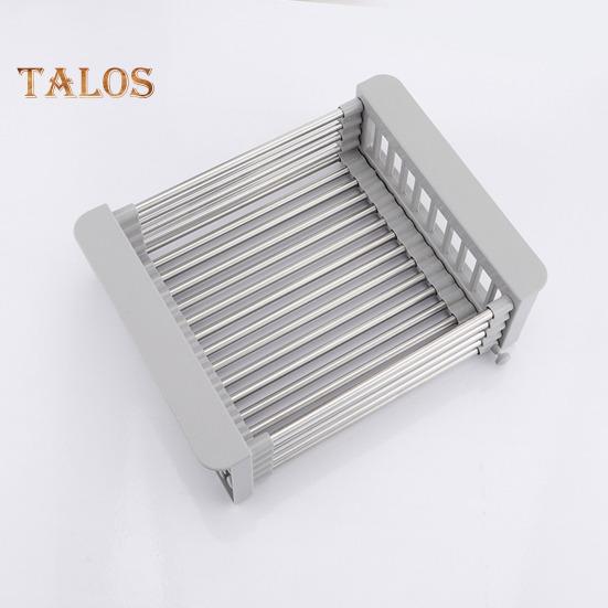 Stainless Steel Drain Rack Retractable Design Large Capacity Rust-Proof Corrosion Resistant Kitchen Sink Hollow Drain Rack Organizer