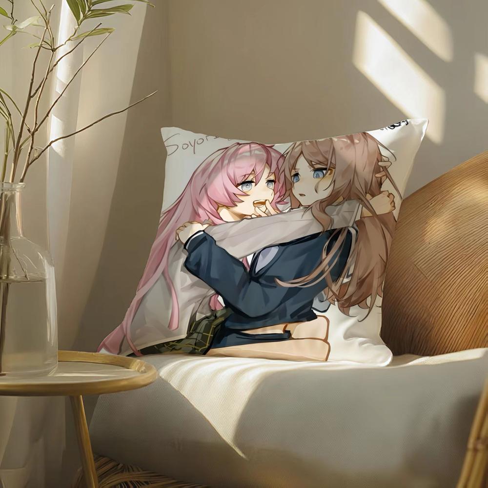 Anime Cartoon It'S Mygo Band Cute Pillow Case Double-Sided Plush Sofa Cushion Covers Organic Breathable Invisible Zipper