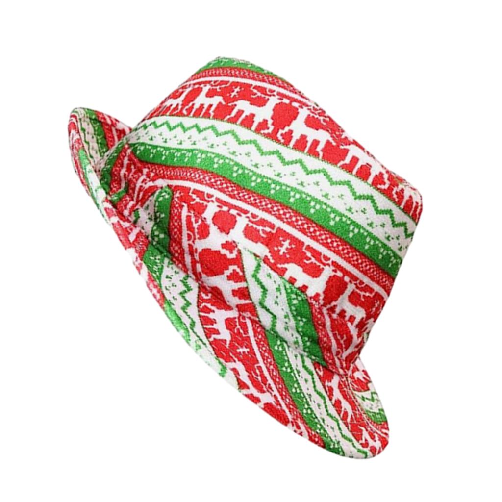 Unisex Fedora Hat Christmas Flat Top Hat Universal Size Holiday Cosplay Party Hat ConcertTour Dressing Novelty Costume