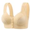 Front Button Without Steel Ring Button Vest Style Middle-aged and Elderly Underwear Lace Plus Size Bra Women's Text Bra
