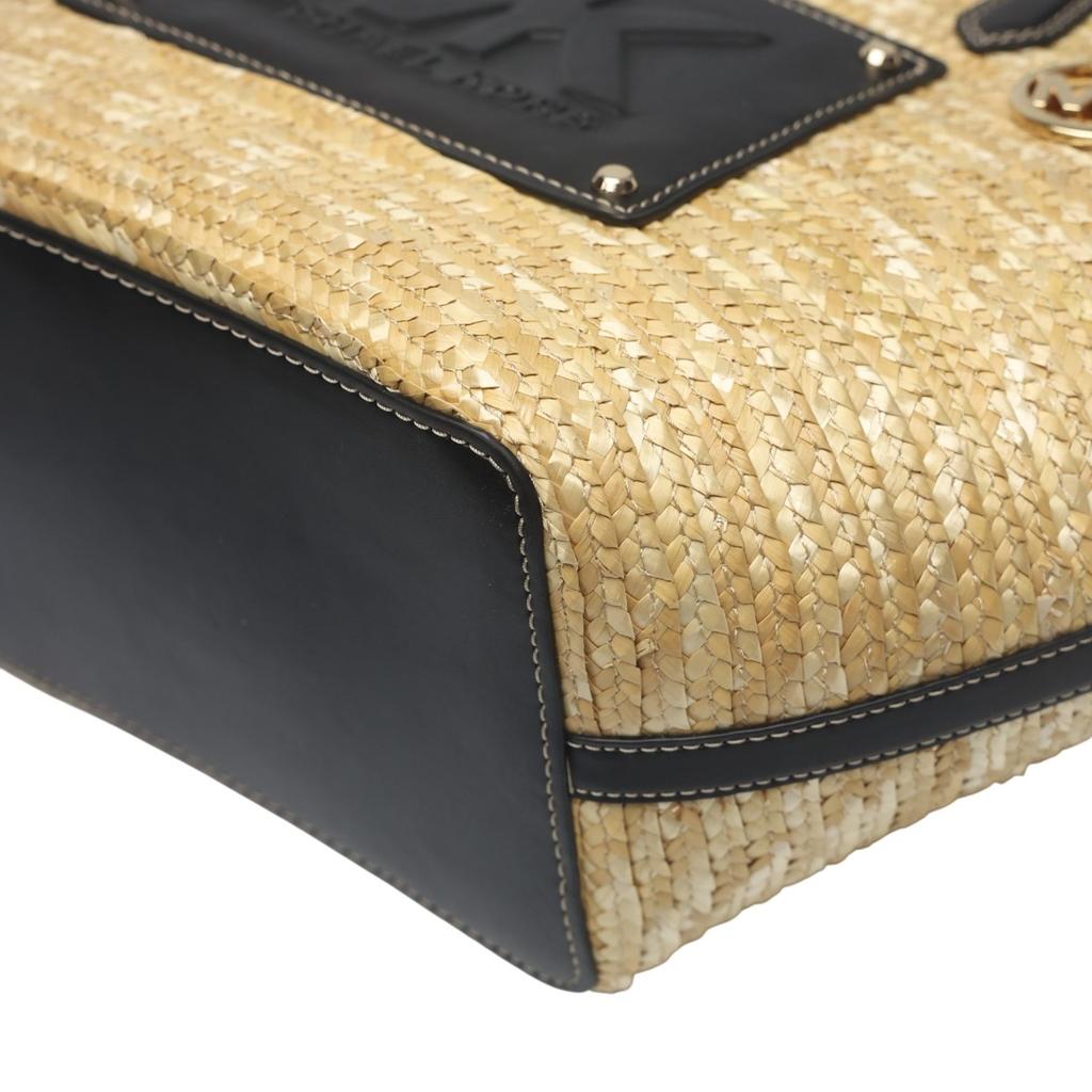 Michael Kors Kimber Large capacity Handbag canvas Ivoryx black Women 35T2G7KT71 Used