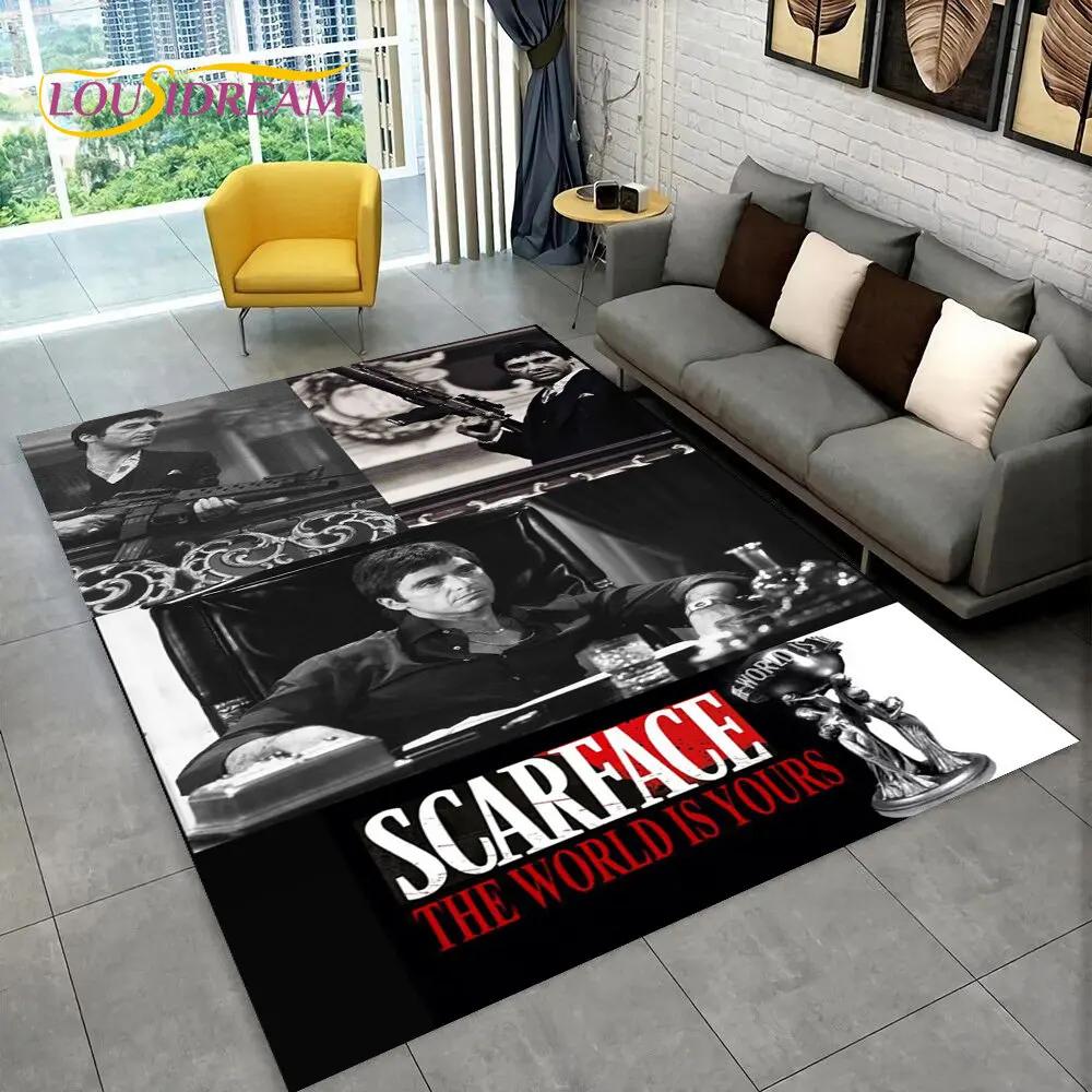 Movie Scarface Tony 3D Printing Area Rug Large,Carpet Rug for Living Room Bedroom Sofa Doormat Decor,Kid Play Non-slip Floor Mat