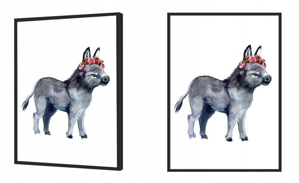 Poster picture in a frame A4 cm Donkey PD287