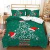 Christmas Series Quilt Cover Pillowcase Digital Printing Three-Piece Set, Bedding