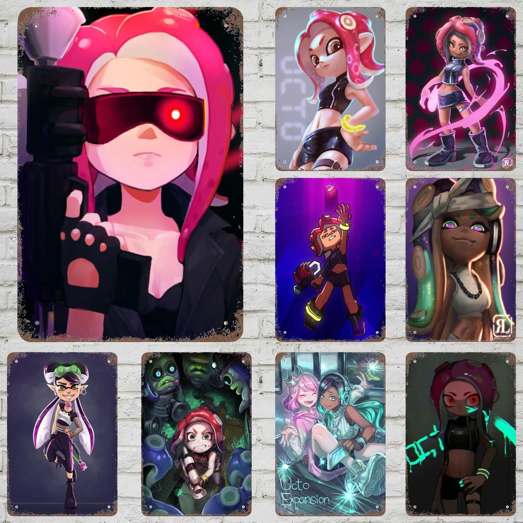 octo expansion video games Vintage Metal Tin Signs Posters Decor Retro Metal Plaque Wall Art Decor for Garage Bar