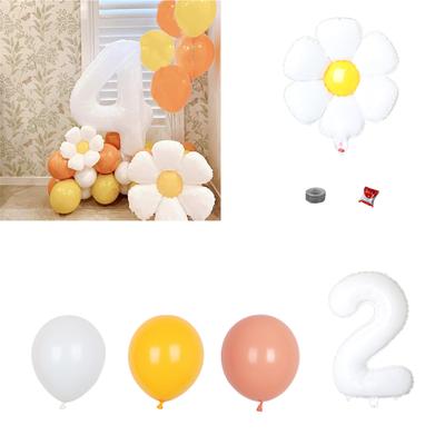 Papatya Balon Seti Alüminyum Film Yeniden Kullanılabilir Parti Dekorasyon Balonları Bebek Partisi Düğün Doğum Günü için