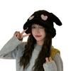 Cute rabbit ears bucket hat women's autumn and winter warm versatile washbasin hat cold protection ear hat plush hat tide