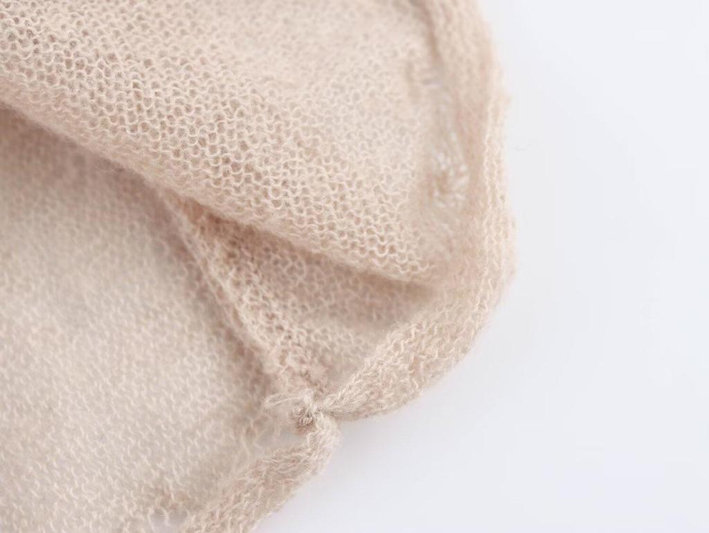 2025 Spring Women's Fashion Sweater: European & American Style, Elegant Layered Knit Design