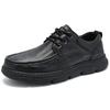 Sapatos Casuais Feitos à Mão para Homens Mocassins Leves Couro Genuíno Mocassins Masculinos Plataforma Externa Sapato para Dirigir Cadarço Sapatilhas Tênis