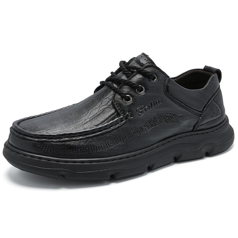 

Handmade Casual Shoes for Men Loafers Light Genuine Leather Man Moccasins Outdoor Platform Driving Shoe Lace Up Flats Sneakers 38