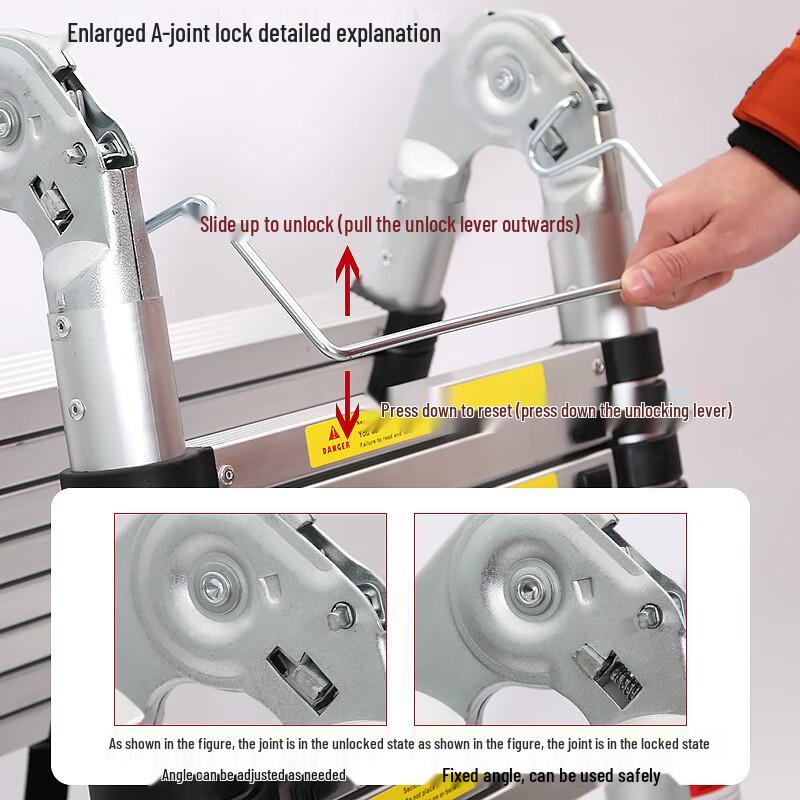 Lilang 3.1+3.1M Multi-function Telescopic A-frame Ladder