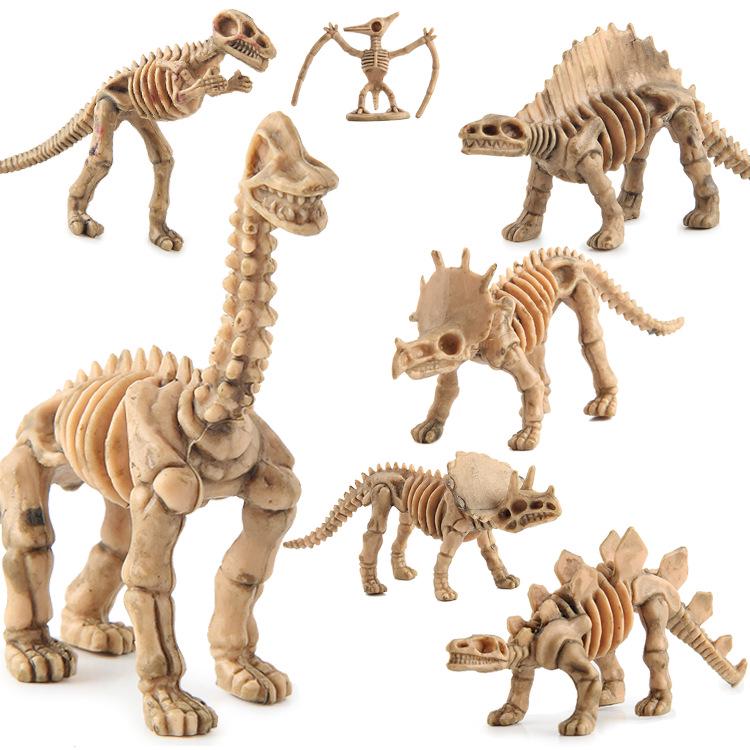 2017 Dinosaur Model Toy Archaeological Excavation Scientific Research Dinosaur Skeleton 12 Simulated Dinosaur Ornaments Collection