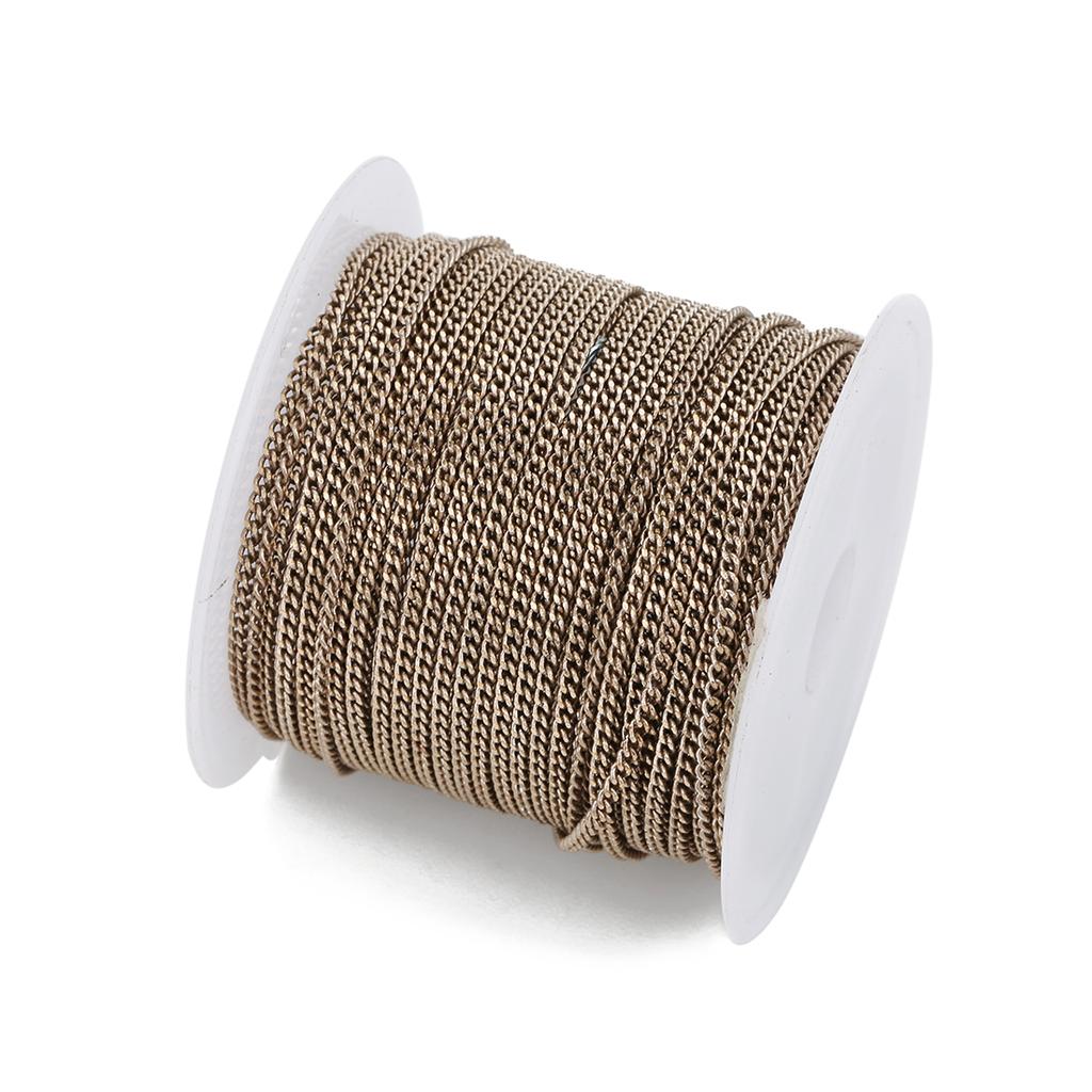 10 yards/Roll Flat Grinding Skin Chains Diy Jewelry Making Connectors Bracelets Necklace Width 1.5 Mm Copper Bulk Chain Finding