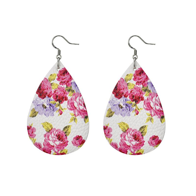 Fashion Leather Earrings Lightweight Faux Leather Leaf Earrings Teardrop Dangle Handmade For Women Girls Jewelry Wholesale