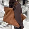 New Lazy and Slack Feeling Large Bag Women's Leather Bag Large Capacity Shoulder Portable Commuter Bag