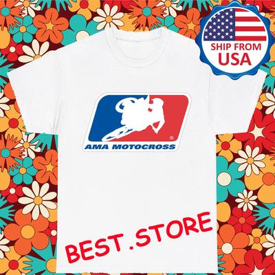 AMA Motorcross Men's White Size S-5XL
