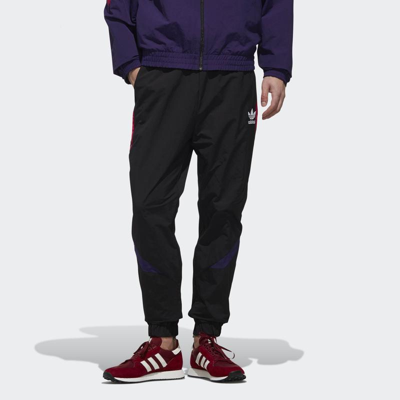 adidas Oryginalne Sportowe Spodnie Dresowe Czarne Fioletowe Różowe EJ0951