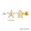 18K Gold Plated Stainless Steel Cartilage Stud Earrings, Dainty CZ Heart Butterfly Crown Multi Piercing Earring for Women