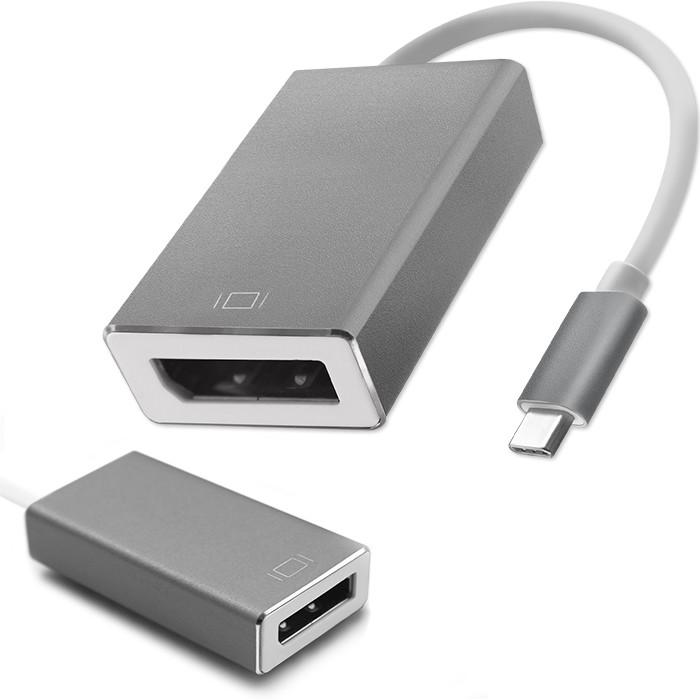 Qoltec Adapter USB-C 3.1 | DisplayPort | 4K | MHL | Aluminium