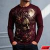 Long Sleeve T Shirt Men Vintage Mask Dark Rose 3d Print Feather Moonlight Graphic Tee Festival Party Streetwear Casual Goth Tops